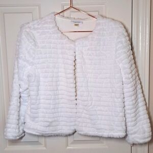 Calvin Klein Cropped Faux Fur Jacket Medium